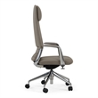 Pemberly Row Modern Genuine Leather Executive Office Chair in Gray