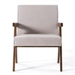 Pemberly Row Modern Fabric Accent Chair Set of 2 in Beige & Walnut