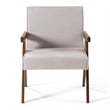 Pemberly Row Modern Fabric Accent Chair Set of 2 in Beige & Walnut