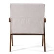 Pemberly Row Modern Fabric Accent Chair Set of 2 in Beige & Walnut