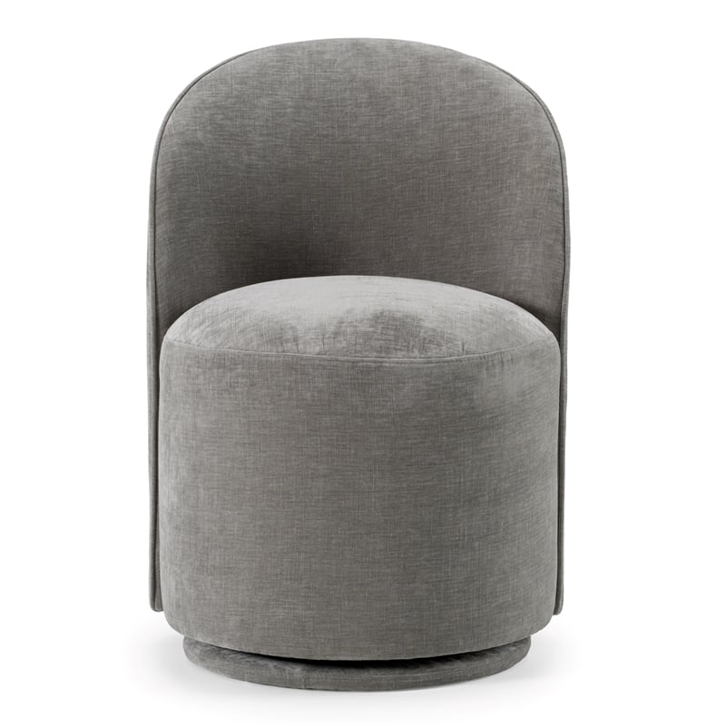 Pemberly Row Modern Upholstered Fabric Swivel Dining Chair in Dove Grey