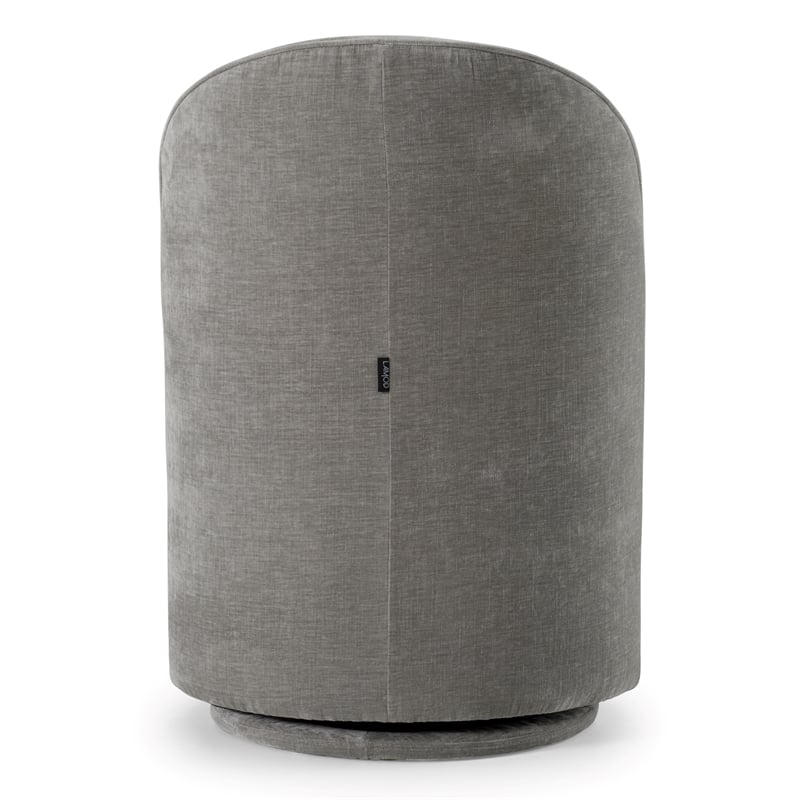 Pemberly Row Modern Upholstered Fabric Swivel Dining Chair in Dove Grey