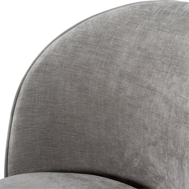 Pemberly Row Modern Upholstered Fabric Swivel Dining Chair in Dove Grey