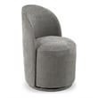 Pemberly Row Modern Upholstered Fabric Swivel Dining Chair in Dove Grey