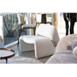 Pemberly Row Modern Winged Back Fabric Accent Chair in Off White
