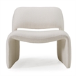 Pemberly Row Modern Winged Back Fabric Accent Chair in Off White