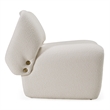 Pemberly Row Modern Winged Back Fabric Accent Chair in Off White
