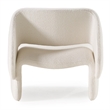 Pemberly Row Modern Winged Back Fabric Accent Chair in Off White
