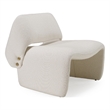 Pemberly Row Modern Winged Back Fabric Accent Chair in Off White