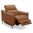 Pemberly Row Modern Genuine Leather Power Recliner Chair in Camel