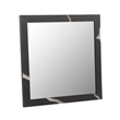 Pemberly Row Modern Square Wall Mirror in Matte Brown Ash & Silver