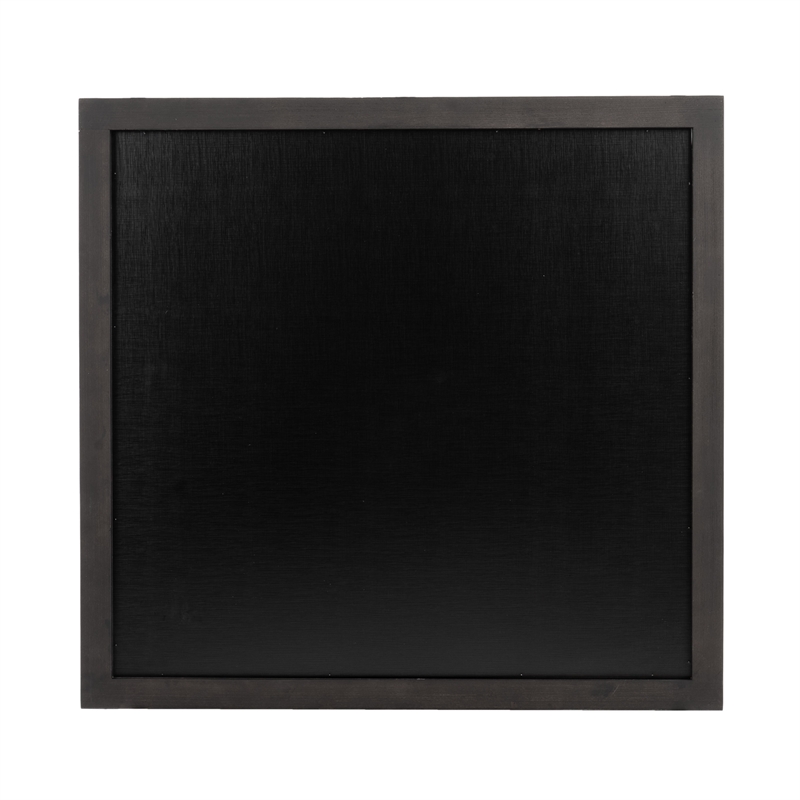 Pemberly Row Modern Square Wall Mirror in Matte Brown Ash & Silver