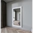 Pemberly Row Modern Rectangular Floor Mirror in Pearl White Finish