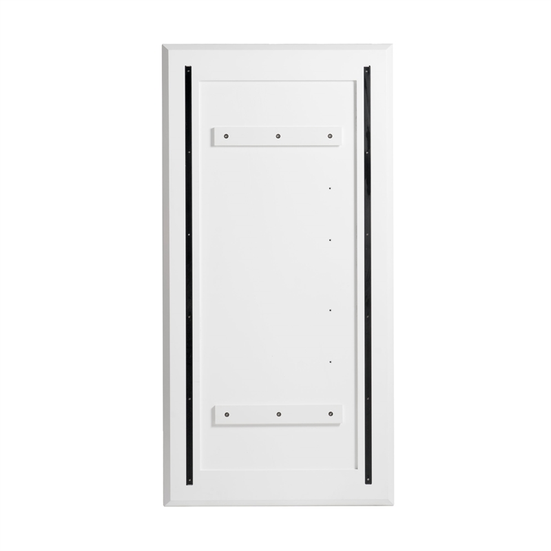 Pemberly Row Modern Rectangular Floor Mirror in Pearl White Finish