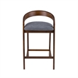Pemberly Row Modern Fabric Counter Chair Set of 2 in Gray & Walnut