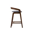 Pemberly Row Modern Fabric Counter Chair Set of 2 in Gray & Walnut