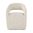 Pemberly Row Modern Fabric Dining Chair with Cut Out Back in Beige
