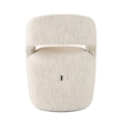 Pemberly Row Modern Fabric Dining Chair with Cut Out Back in Beige