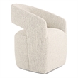 Pemberly Row Modern Fabric Dining Chair with Cut Out Back in Beige