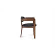 Pemberly Row Modern Vegan Leather Dining Chair in Black & Brown Oak