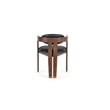 Pemberly Row Modern Vegan Leather Dining Chair in Black & Brown Oak