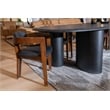 Pemberly Row Modern Vegan Leather Dining Chair in Black & Brown Oak
