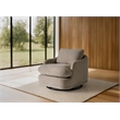 Pemberly Row Modern Upholstered Swivel Accent Chair in Gray Sand