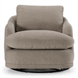 Pemberly Row Modern Upholstered Swivel Accent Chair in Gray Sand