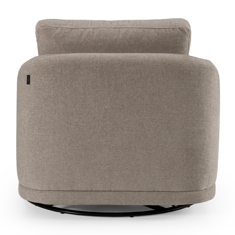 Pemberly Row Modern Upholstered Swivel Accent Chair in Gray Sand