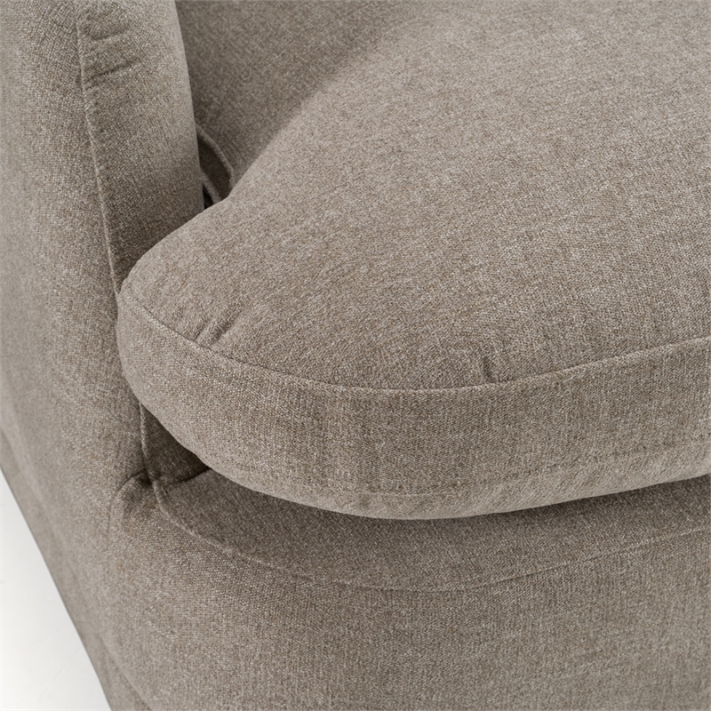 Pemberly Row Modern Upholstered Swivel Accent Chair in Gray Sand