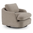 Pemberly Row Modern Upholstered Swivel Accent Chair in Gray Sand