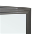 Pemberly Row Modern Slatted Wall Mirror in Dark Gray High Gloss