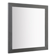 Pemberly Row Modern Slatted Wall Mirror in Dark Gray High Gloss