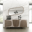 Pemberly Row Modern 63x32.4 Inch Oval Buffet Mirror in Gray Ash Wood