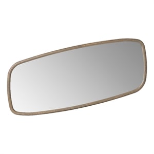 Pemberly Row Modern 63x32.4 Inch Oval Buffet Mirror in Gray Ash Wood