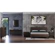 Pemberly Row Mid-Century Rectangular Wall Mirror in Dark Acacia Wood