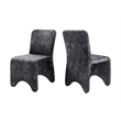 Pemberly Row Modern Upholstered Velvet Dining Chair Set of 2 in Gray