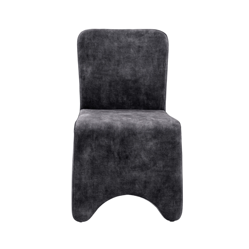 Pemberly Row Modern Upholstered Velvet Dining Chair Set of 2 in Gray
