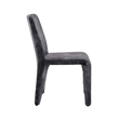 Pemberly Row Modern Upholstered Velvet Dining Chair Set of 2 in Gray