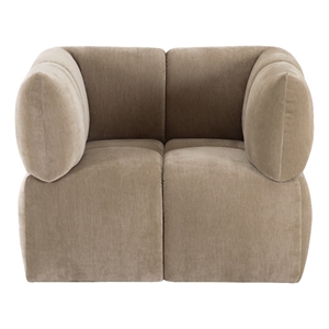 Pemberly Row Modern Upholstered Fabric Swivel Accent Chair in Taupe