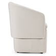 Pemberly Row Modern Fabric Dining Chair with 5 Castor Wheels in Ivory
