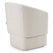 Pemberly Row Modern Fabric Dining Chair with 5 Castor Wheels in Ivory