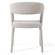 Pemberly Row Modern Fabric Dining Chair with Cast Iron Legs in Ivory Beige
