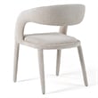 Pemberly Row Modern Fabric Dining Chair with Cast Iron Legs in Ivory Beige