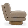 Pemberly Row Modern Fabric Slipper Accent Chair in Beige & Light Chestnut
