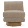Pemberly Row Modern Fabric Slipper Accent Chair in Beige & Light Chestnut