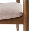 Pemberly Row Mid-Century Fabric Dining Chair in Tan Hazelnut & Walnut