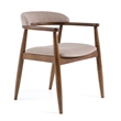 Pemberly Row Mid-Century Fabric Dining Chair in Tan Hazelnut & Walnut