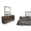 Pemberly Row Italian Modern 39x41 Inch Wall Mirror in Gray Elm Veneer