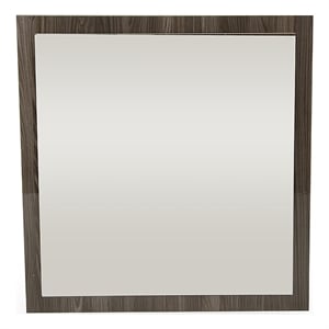 Pemberly Row Italian Modern 39x41 Inch Wall Mirror in Gray Elm Veneer
